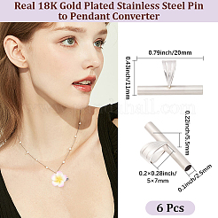 6 broche de acero inoxidable 201 para convertir collares en ganchos colgantes.&nbsp;STAS-BBC0010-60