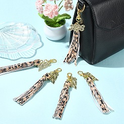 5 pompon en cuir PU et pendentif en alliage décoratifs&nbsp;HJEW-YW00385-01