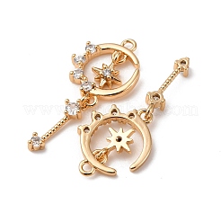 Pendenti in zirconi cubici trasparenti in micro pavè di ottone&nbsp;KK-Z112-31G