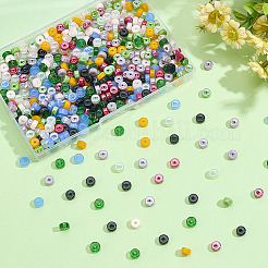 600 Stück 12 Farben Imitation Jade Glas Saatperlen&nbsp;SEED-ME0001-05