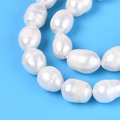 Fili di perle di perle d'acqua dolce coltivate naturali&nbsp;PEAR-T006-19D