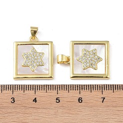 Placage de crémaillère en laiton micro pavé pendentifs en zircone cubique claire&nbsp;KK-K341-44G-03