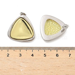Zweifarbige dreieckige Ohrstecker aus Messing für Damen&nbsp;EJEW-U057-01G