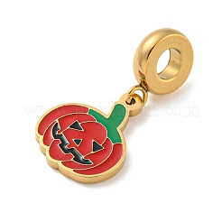 Ionenplattierung (IP) 304 Edelstahl rot Emaille europäischen baumeln Charms&nbsp;STAS-U005-38G