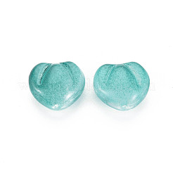 Perle di vetro verniciato a spruzzo trasparente bicolore&nbsp;GLAA-T022-24-C02