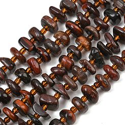 Fili di perline di occhio di tigre rosso naturale tinto&nbsp;GG-CBA3A44-B14-01