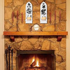 Soporte de candelabro de madera montado en la pared estilo boho&nbsp;AJEW-WH0378-004