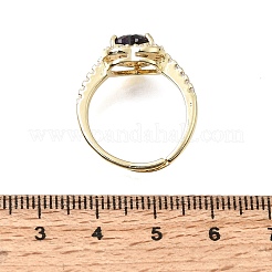 Messing Micro Pave klare Zirkonia Manschette offene Ringe&nbsp;CU-CBA5C10-13G