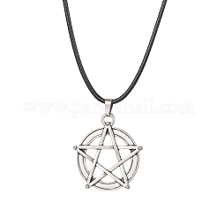 Hexen-Pentagramm-Legierungsanhänger-Halsketten&nbsp;NJEW-JN04543