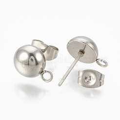 Accesorios para aretes tipo botón de acero inoxidable 201 que no se deslustran&nbsp;X-STAS-Q225-16A-8mm