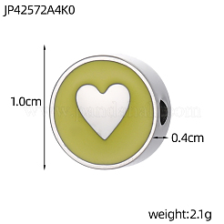 Pendentifs en acier inoxydable 304 émaillés&nbsp;STAS-OY011-02G