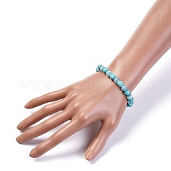Synthetischen Türkis Stretch-Armbänder&nbsp;BJEW-JB04506-05