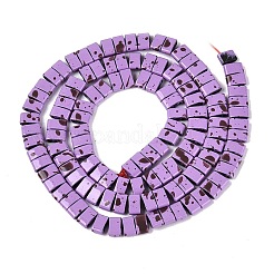 Brins de perles d'hématite synthétique non magnétique peintes à la bombe&nbsp;G-T124-02H-1