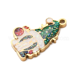 Pendentifs de Noël en acier inoxydable 304 émaillé&nbsp;STAS-B112-02G-09