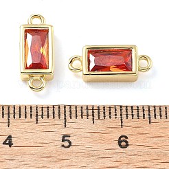 Dijes de conector rectangular de vidrio pavé de latón&nbsp;KK-H002-06G-02
