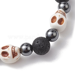 Set di braccialetti elasticizzati da donna con teschio di Halloween&nbsp;BJEW-JB10656