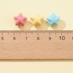 50pcs 6 Farben undurchsichtige Acrylperlen&nbsp;MACR-FS0001-58
