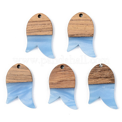 Pendentifs en bois de résine et de noyer&nbsp;X-RESI-S389-060B