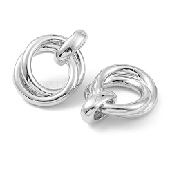 Pendientes de tuerca de anillo entrelazado de latón chapado en rack para mujer&nbsp;EJEW-K245-04P