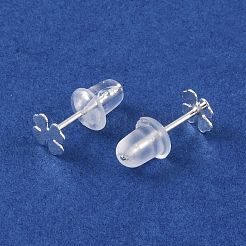 999 boucles d'oreilles à tige en argent fin pour femme&nbsp;EJEW-S215-30S-01