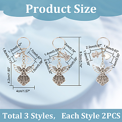 2 ensemble de porte-clés pendentif en alliage de style tibétain en forme d'ange&nbsp;KEYC-PH0001-93