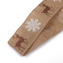 Ruban de toile de jute de noël&nbsp;SRIB-WH0006-15D