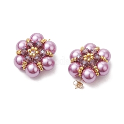 Pendientes con forma de flor y cuentas de semillas de vidrio&nbsp;EJEW-MZ00349-02