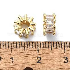 Placcatura a cremagliera in ottone micro pavé di perle di zirconi trasparenti&nbsp;KK-U014-04G