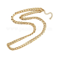 Collares de cadena de eslabones cubanos de acero inoxidable 304 de 6 mm para mujer&nbsp;NJEW-G177-01G