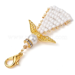 Pendentifs en perles de verre d'ange pour décorations&nbsp;HJEW-MZ00113-02