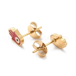 3 paio 3 mano di hamsa smaltata in stile con orecchini pendenti a cerchio malocchio&nbsp;EJEW-B020-08G
