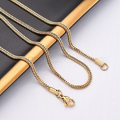 2.5 mm große Doppel-Boxkettenhalsketten aus 304 Edelstahl&nbsp;NJEW-Q013-05G