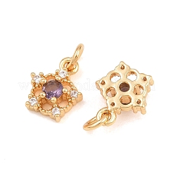 Breloques en laiton avec zircone cubique de micro pave&nbsp;CU-CBAA6E8-05G-06