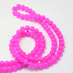Perles rondes en verre imitation jade&nbsp;X-DGLA-Q021-6mm-28