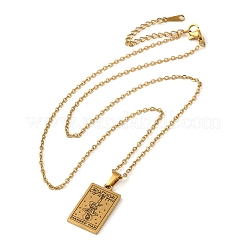 Colliers pendentifs en acier inoxydable 304 sur le thème du tarot pour femmes&nbsp;STAS-S128-02L