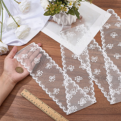 Polyester-Stickerei-Spitze Bowknot lange Schal Gürtel für Frauen&nbsp;AJEW-WH20070-194B