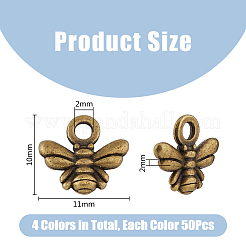200 breloque de style tibétain 4 couleurs&nbsp;TIBEP-DC0001-04