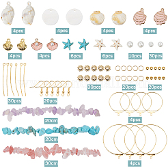 DIY-Set zur Herstellung von Ohrhängern aus natürlichen und synthetischen gemischten Edelsteinsplittern&nbsp;DIY-SC0024-34