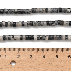 Natürliche schwarze Netzsteinperlenstränge&nbsp;G-Z110-A23-2x4mm
