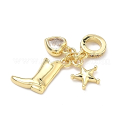Europäische Anhänger mit klarem Zirkonia in Pavé-Fassung aus Messing&nbsp;KK-P345-44G
