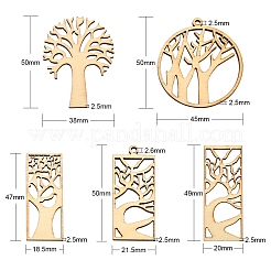 100 Stück Holzanhänger&nbsp;WOOD-CJ0001-62