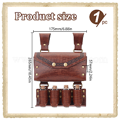 Marsupio in similpelle pu con 4 bottiglia di vetro in sughero&nbsp;AJEW-WH0678-31B
