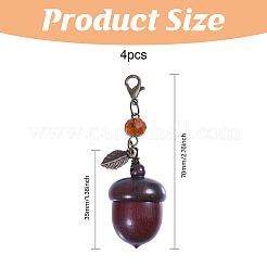 4 pezzo di decorazione pendente in legno e vetro&nbsp;HJEW-CA00033