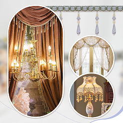 Garnitures en dentelle à franges en polyester de 12 m&nbsp;SRIB-WH0026-26C