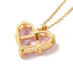 Collana pendente con zirconi rosa&nbsp;NJEW-H161-01A