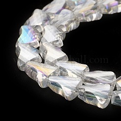Brins de perles de verre transparentes galvanisées&nbsp;GLAA-G092-A05