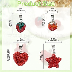 4pcs 4 Arten Polymer Ton Strass Anhänger&nbsp;FIND-YW0005-97