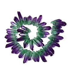 Perles et brins de pointes de cristaux de quartz naturel peints en deux tons&nbsp;G-Q610-03F