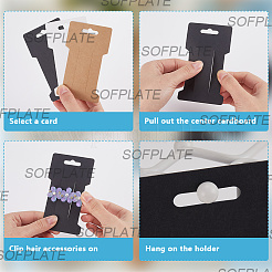 120 Stück 3 Farben Blanko-Papier-Displaykarten für Haarspangen&nbsp;CDIS-SP0001-25