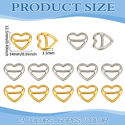 120 pieza de hebillas de conector de bolsa de aleación de 2 colores&nbsp;FIND-FG0003-48